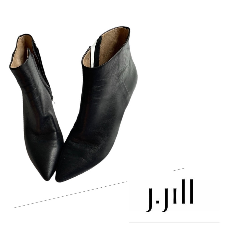J.Jill leather black kitten heeled booties
